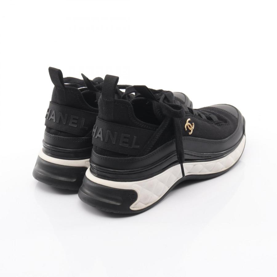 【正規品】美品 シャネル CHANEL ココマーク レザー スニーカー 35 黒 CHANEL（シャネル） ココマーク スニーカー 靴 レザー ブラック系