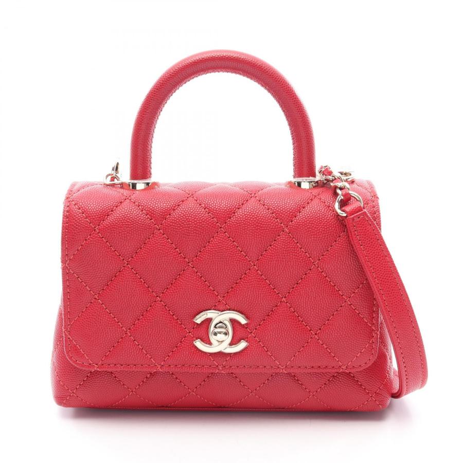 CHANEL ココハンドル 2017s/s 激レア キャビアスキン レッド CHANEL（シャネル） ココハンドルXXS トップハンドル 2WAY