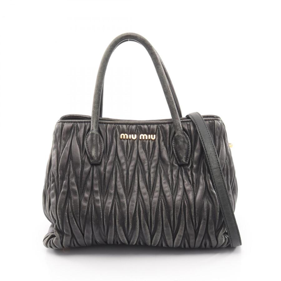 ミュウ Miu マテラッセ 2way ハンドバッグ バッグ レザー ブラック系