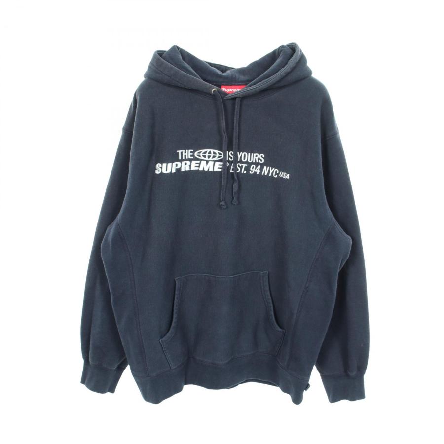 シュプリーム Supreme World Is Yours Hooded Sweatshirt パーカー 衣料品 トップス コットン メンズ ネイビー系 【中古】 Supreme（シュプリーム） 爆買 Supreme World Is Yours Hooded