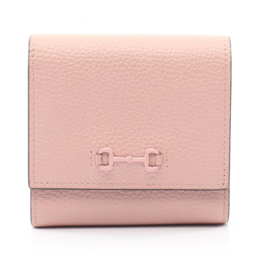 GUCCI（グッチ） ホースビット 二つ折り財布 財布 レザー ピンク系