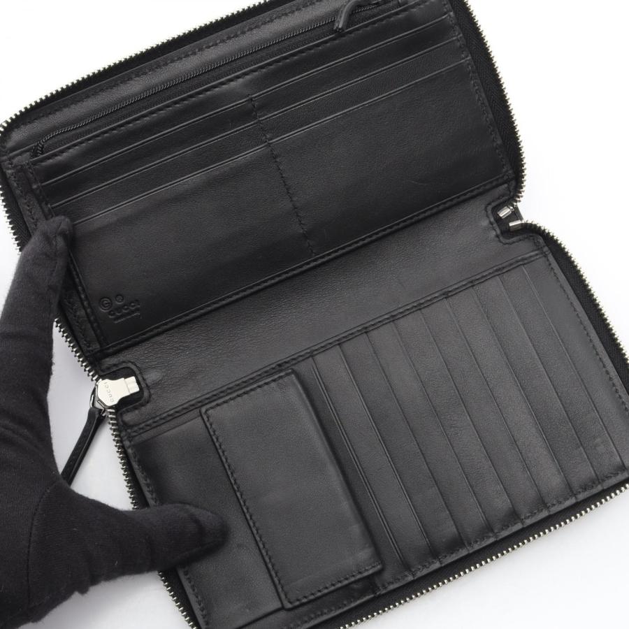 極美品 GUCCI マイクロシマ 長財布 ラウンドファスナー 黒 GUCCI（グッチ） マイクログッチシマ ラウンド長財布 財布 レザー