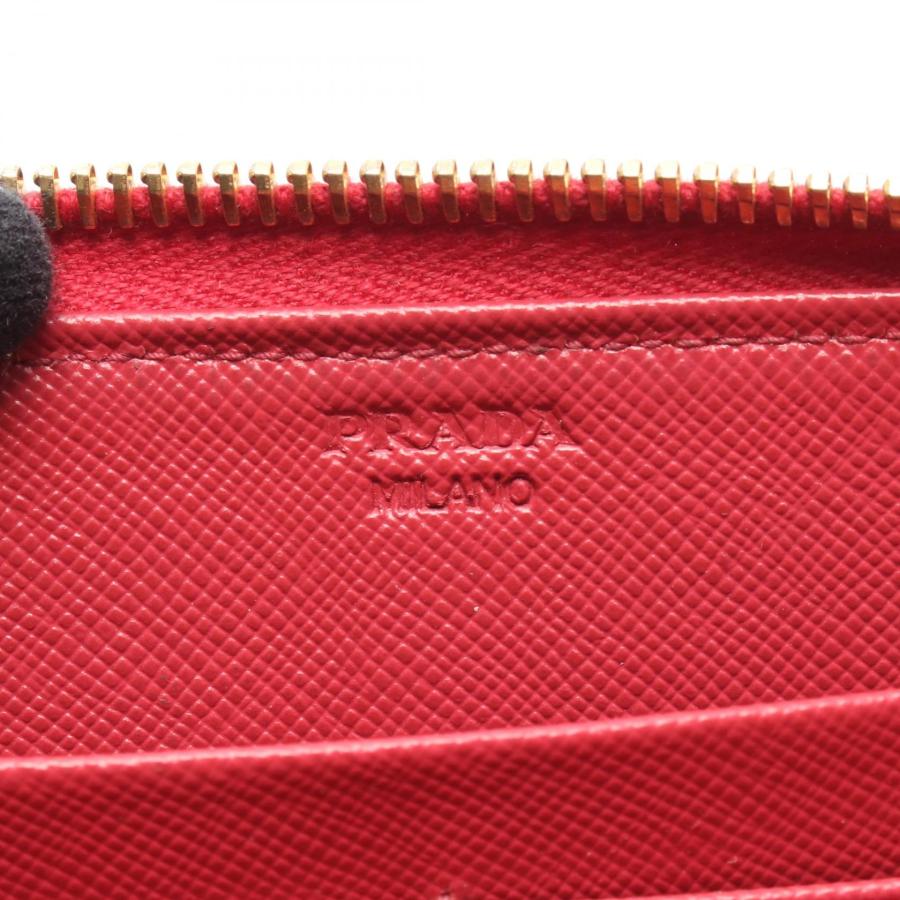 PRADA（プラダ） ラウンド長財布 財布 サフィアーノレザー レッド系