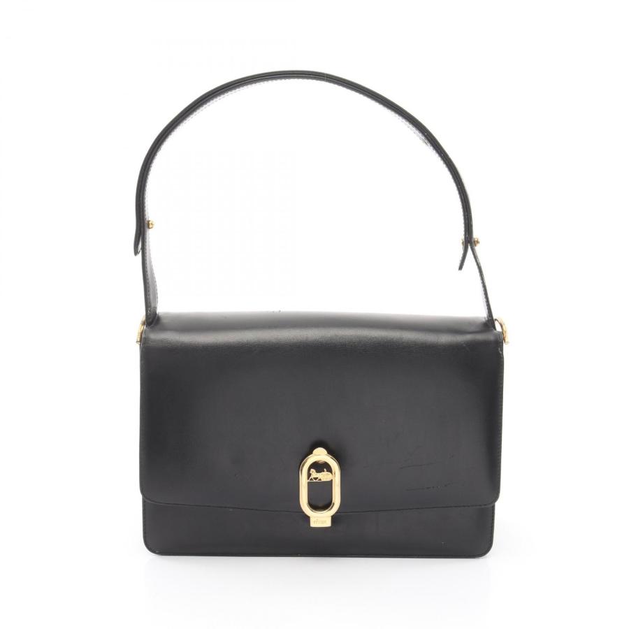 CELINE ブラックレザーショルダーバッグ CELINE（セリーヌ） ショルダーバッグ バッグ レザー ブラック系