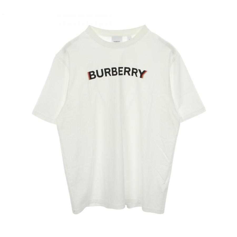現行 BURBERRY センターロゴTシャツホワイトメンズSレディースＭ相当 BURBERRY（バーバリー） ロゴプリント クルーネック 半袖Tシャツ 衣料