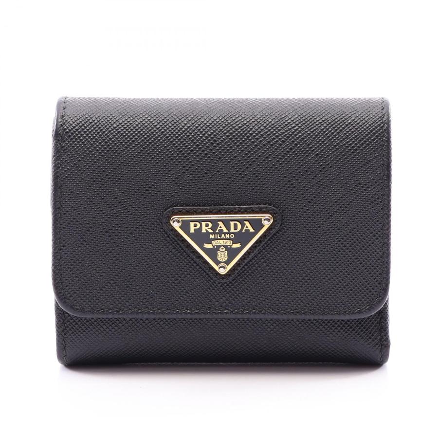 【美品】PRADA サフィアーノ トライアングル 三つ折り財布 1MH043 PRADA（プラダ） サフィアーノ トライアングル 三つ折り長財布 財布