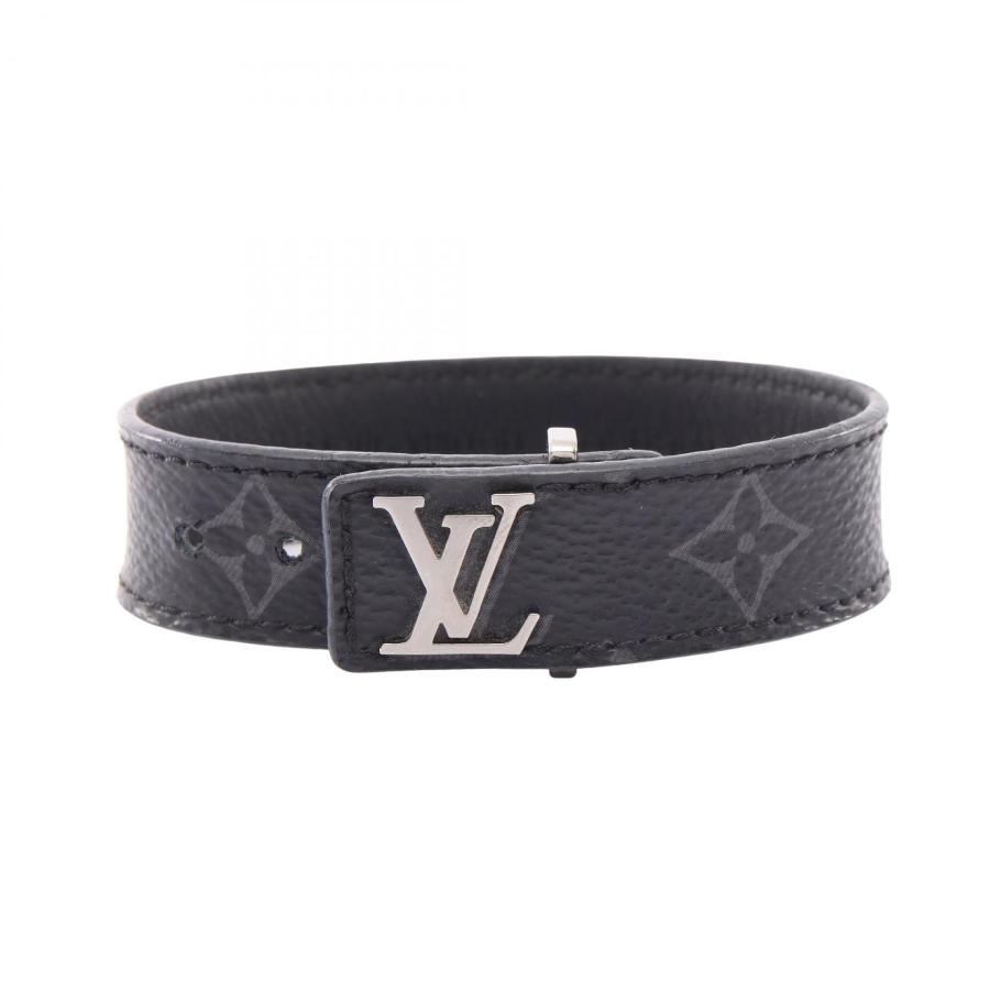 ルイ・ヴィトン LOUIS VUITTON ブラスレ LVスリム モノグラムエクリプス ブレスレット アクセサリー レザー PVC メンズ ブラック系 M6456 【中古】 LOUIS VUITTON（ルイ・ヴィトン） ブラスレ LVスリム モノグラム