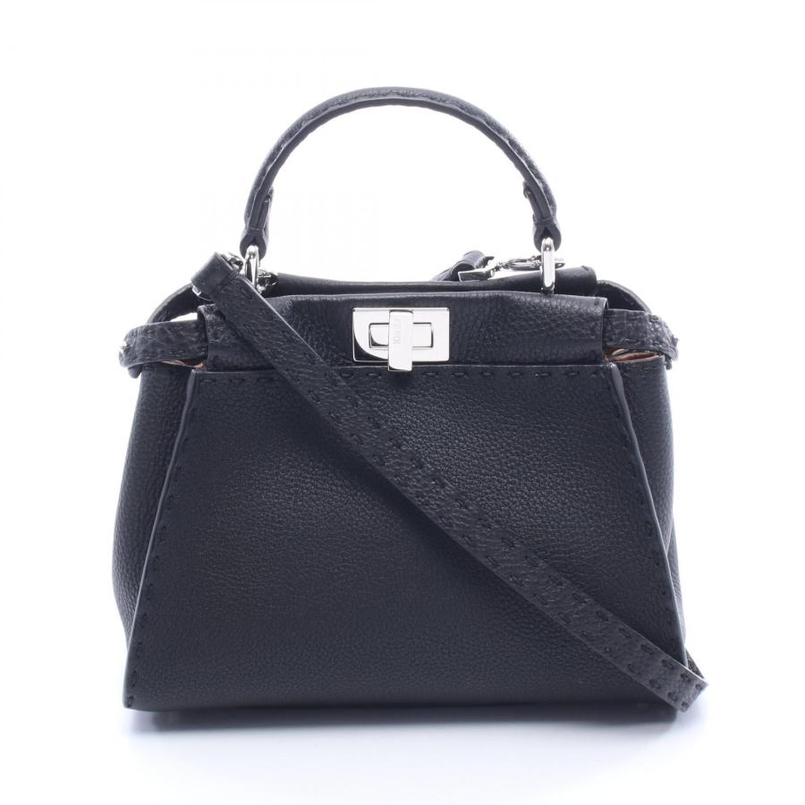 FENDI フェンディ ピーカブー カット ミニ ショルダーバッグ ハンドバッグ チェーンバッグ バッグ レザー ブラック シルバー金具 FENDI（フェンディ） ミニピーカブー 2WAY ハンドバッグ バッグ レザー