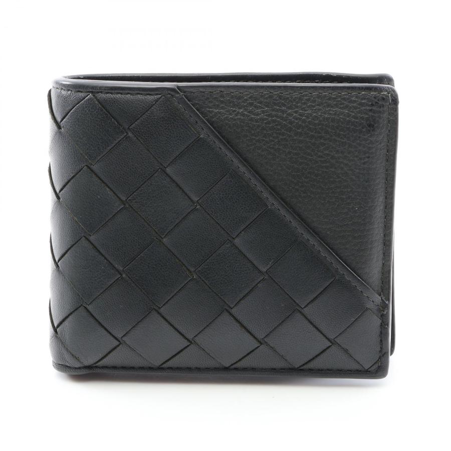 【美品】ボッテガヴェネタ　Bottega Veneta 折財布　イントレチャート ボッテガヴェネタ BOTTEGA VENETA イントレチャート 二つ折り財布 財布