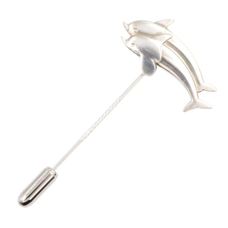 ヴィンテージ ジョージジェンセン　ブローチ　251　イルカ　長期保存、現状 ジョージジェンセン Georg Jensen ピンブローチ イルカ ブローチ