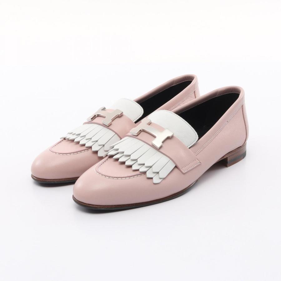 【中古】HERMES エルメス モカシンロワイヤル ピンク スウェード素材 37 HERMES（エルメス） ロワイヤル モカシン 靴 レザー ピンク系 ピンク