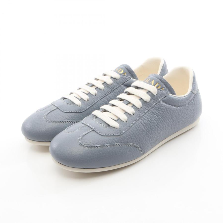 プラダ　レザーコンビネーションスニーカー PRADA（プラダ） スニーカー 靴 レザー ブルー系 【中古】 : RECLO