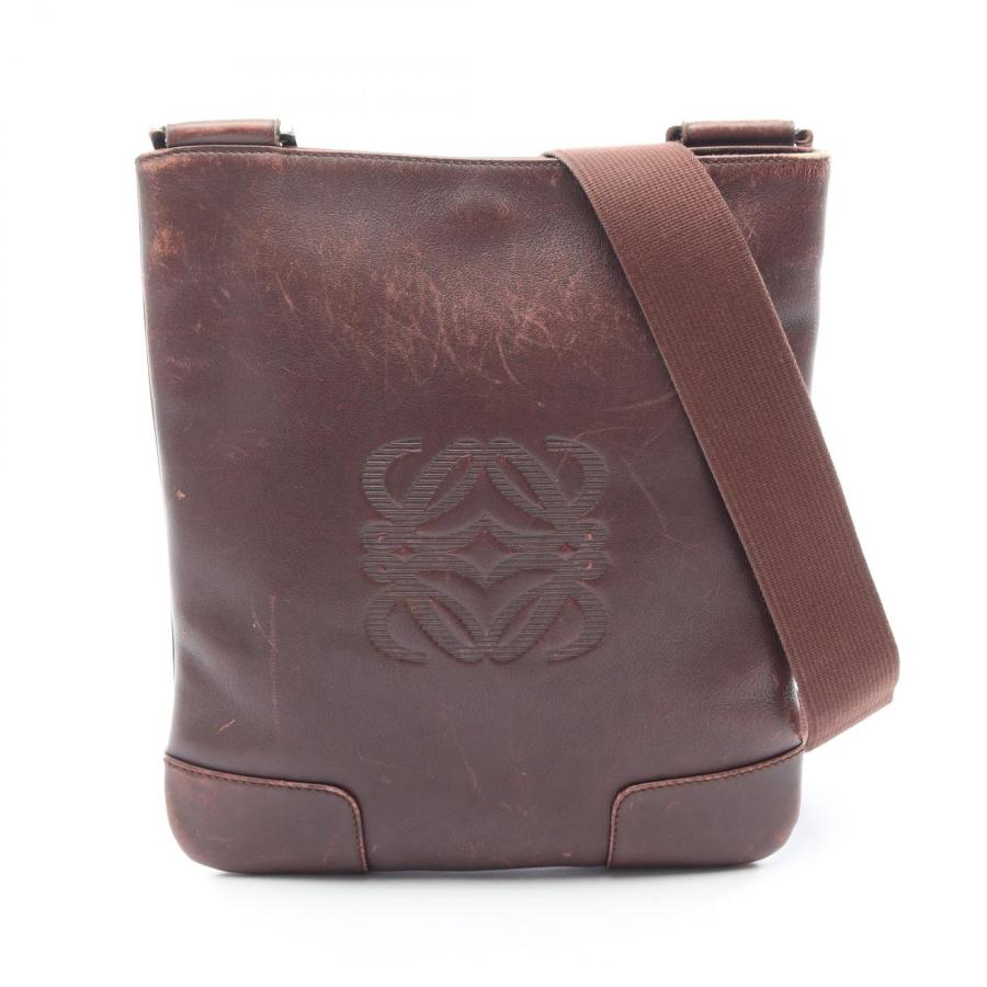 LOEWE（ロエベ） アナグラム ショルダーバッグ バッグ レザー ブラウン 