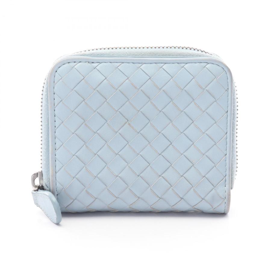 ボッテガヴェネタ BOTTEGA VENETA イントレチャート 二つ折り財布 財布 レザー レディース ブルー系 624048 【中古】 ボッテガヴェネタ BOTTEGA VENETA イントレチャート 二つ折り財布 財布