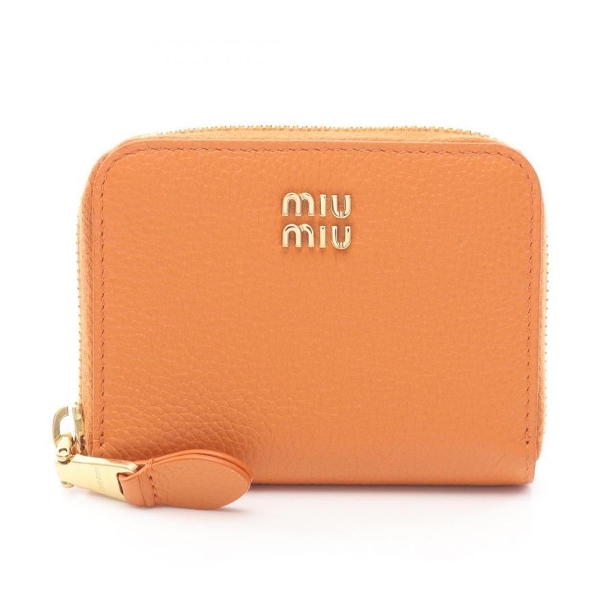 ミュウ Miu コインケース 財布 レザー オレンジ系 【中古】 : RECLO