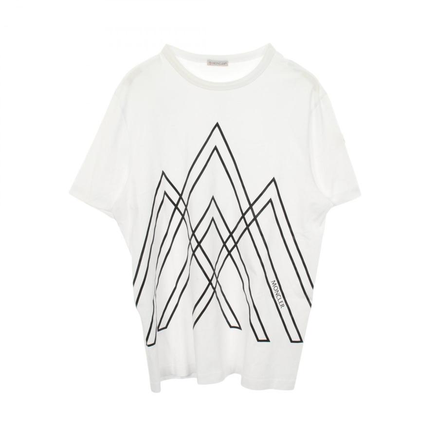 美品 MONCLER モンクレール Tシャツ ロゴプリント コットン100% MONCLER（モンクレール） プリントロゴ クルーネック 半袖Tシャツ 衣料