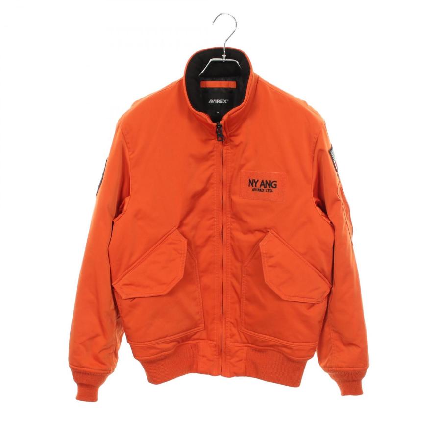 【☆圧巻のバックロゴ☆】AVIREX フライトジャケット M オレンジ 激レア AVIREX（アヴィレックス） AVIREX NEWYORK A.N.G JACKET バックロゴ