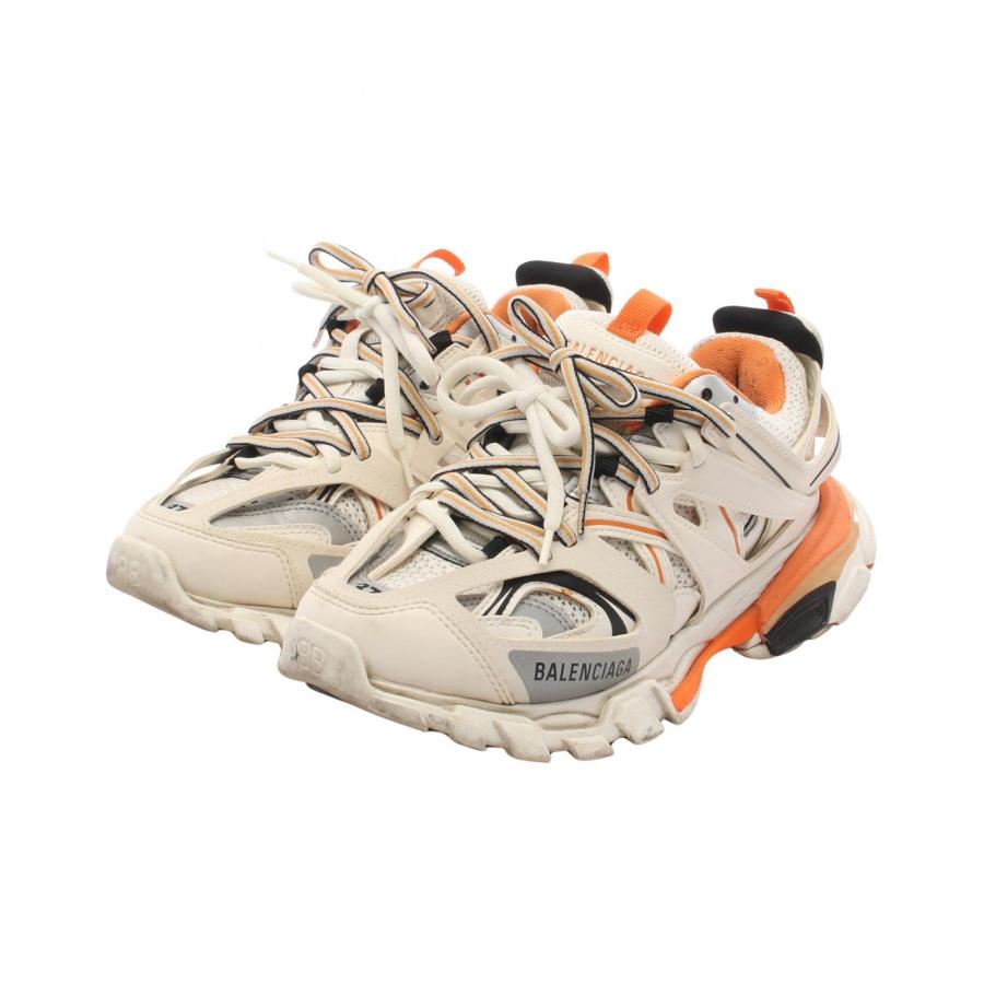 バレンシアガ トラック スニーカー 38 日本サイズ25.5cm 白 オレンジ BALENCIAGA（バレンシアガ） トラックランナー スニーカー 靴 レザー