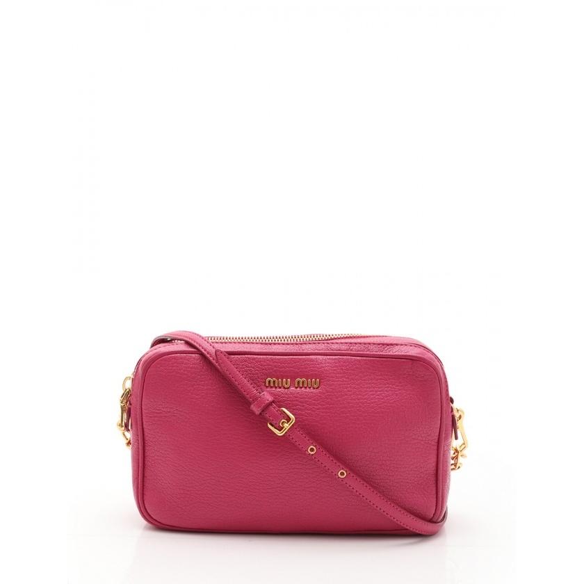 名作 ミュウミュウ miu miu MADRAS マドラス ショルダーバッグ レザー ピンク RT0539 レディース, 大間町 725e0819