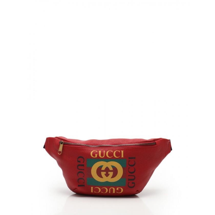 グッチ Gucci グッチプリント ウエストポーチ ボディバッグ レザー 赤 黄 緑 メンズ 中古 Pymr Go Th