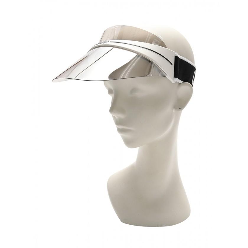 クリスチャンディオール Christian Dior Diorclub1 サンバイザー 帽子 白 クリアグレー 黒 レディース 中古 Prettyfunnyballoons Com