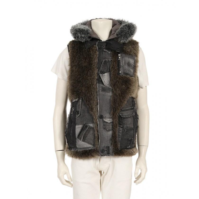 G9m45z Recloヤフーショップ 中綿デニムベスト グレー バッグ ドルチェ メンズファッション ベスト アンド スーツ フォーマル メンズ メーカー直送 中古 Dolce Gabbana 再構築 ガッバーナ ファー付き Lanordika Com