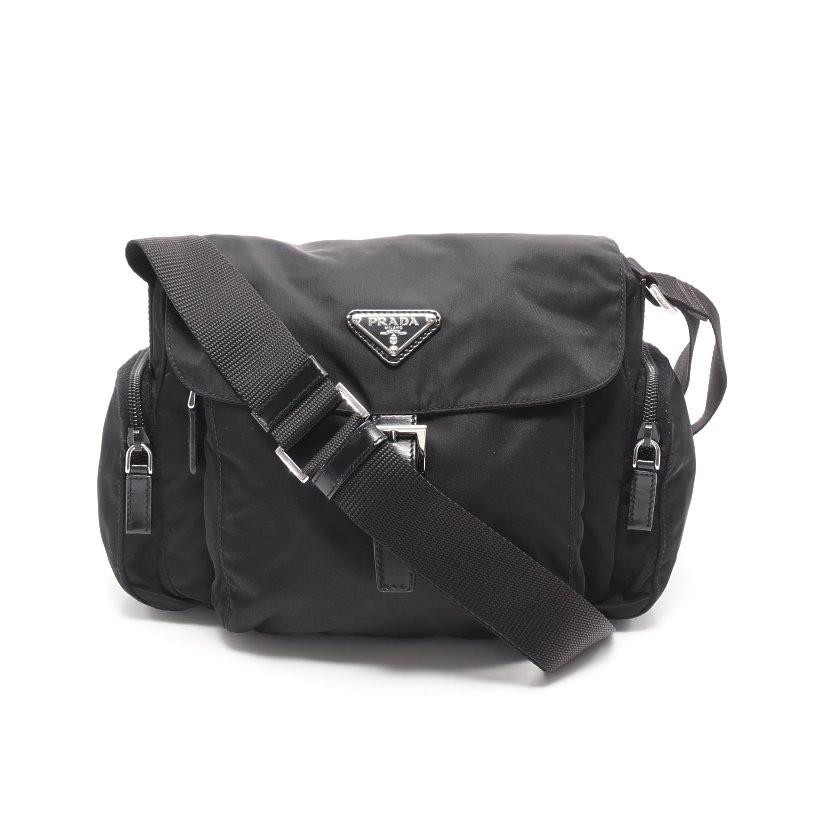 人気絶頂 プラダ Prada ショルダーバッグ ナイロン レザー 黒 Bt0501 レディース 中古 Saleセール Www Clinicagastroservice Com Br