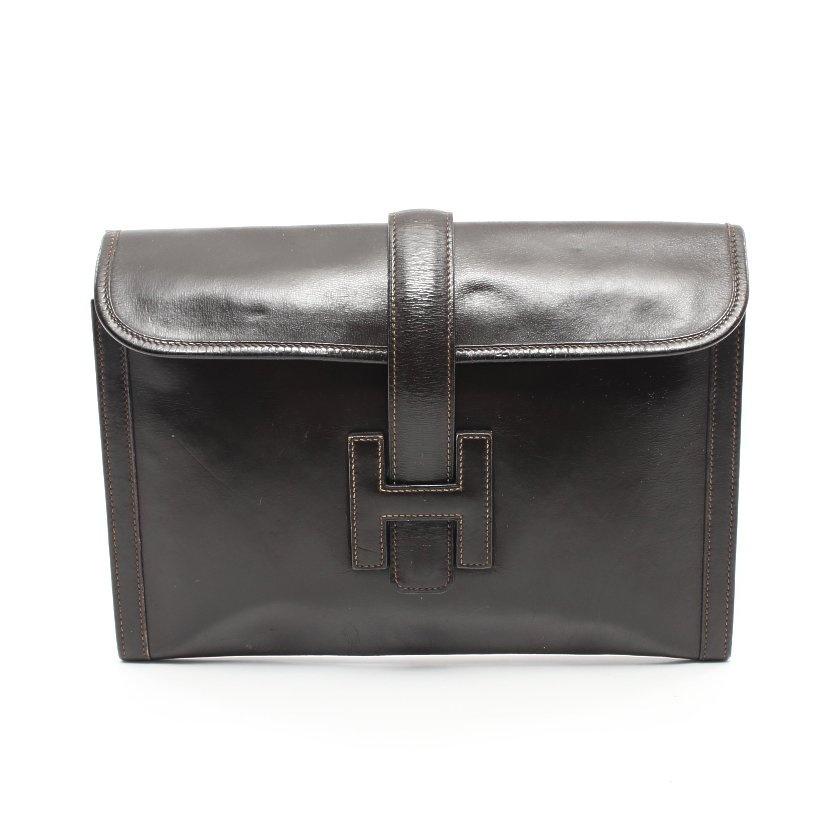超歓迎 クラッチバッグ ジジェpm Hermes エルメス クラッチバッグ エルメス 正規品 送料無料 ボックスカーフ 中古 メンズ G刻印 ダークブラウン バッグ Smssvg Org