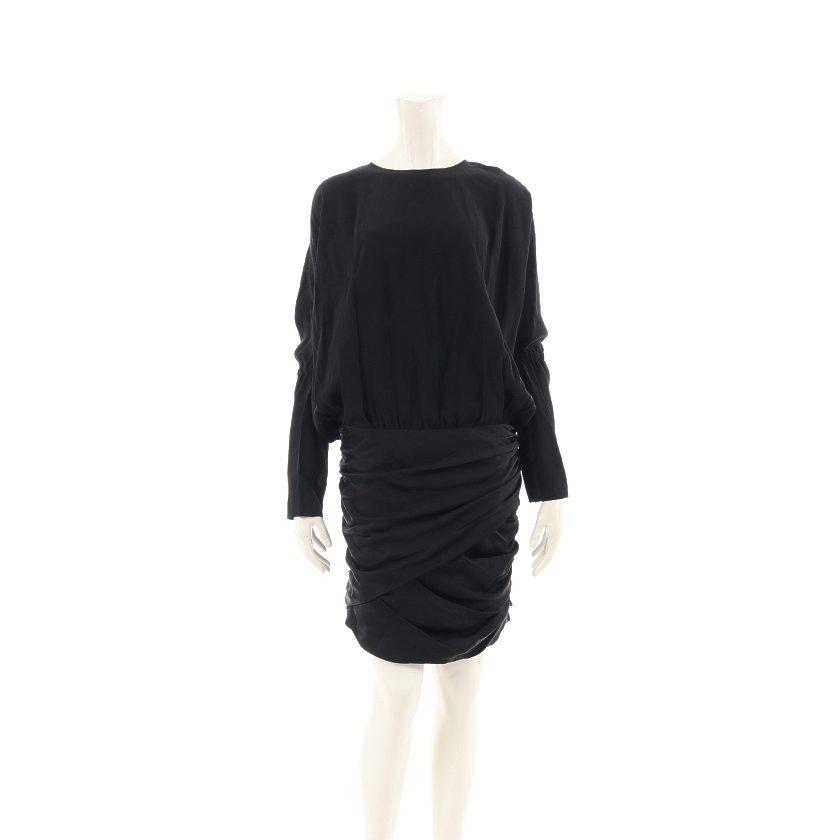 毎回完売 サンローランパリ Saint Laurent Paris ワンピース 黒 ドレープ レディース 中古 即日発送 Www Mysmileteethwhitening Com