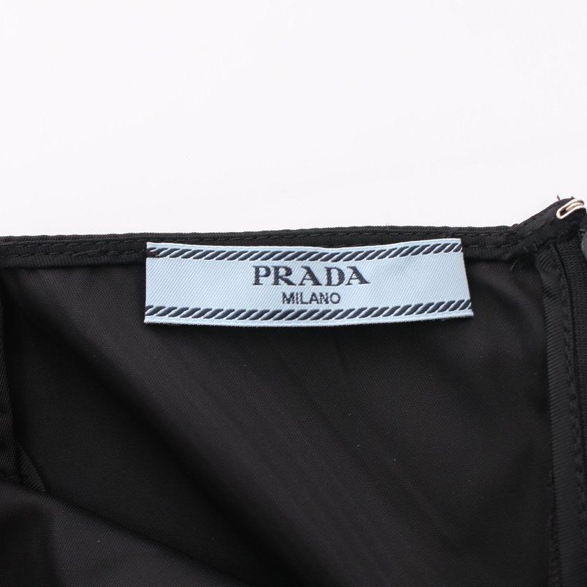 送料無料 中古 レディース 三角プレート ブラック ノースリーブ ワンピース Prada プラダ ワンピース プラダ 正規品 送料無料 ワンピース チュニック