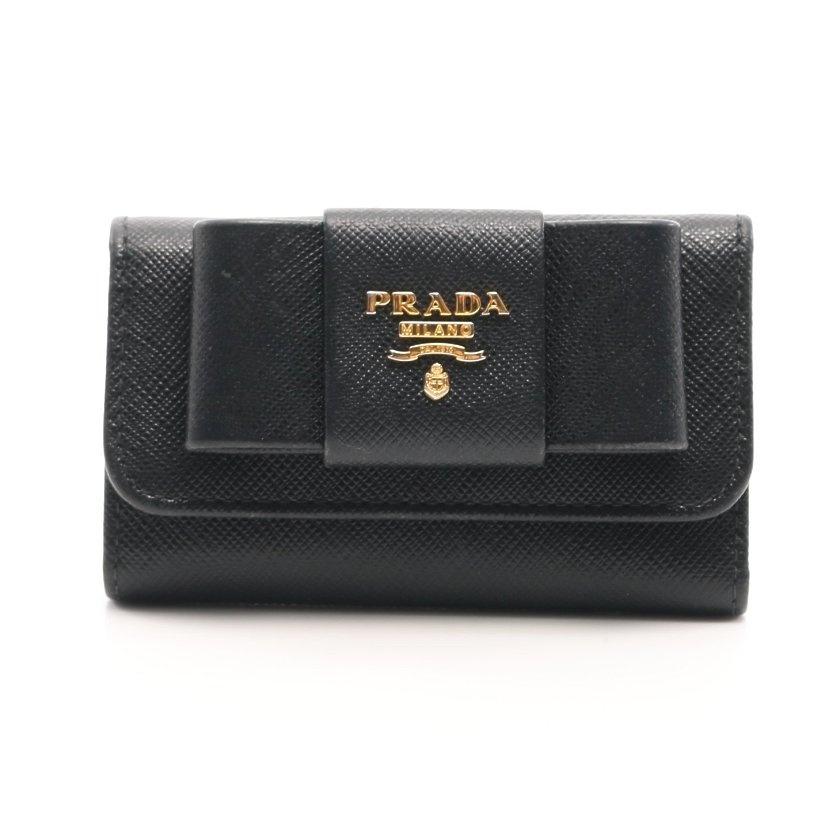 人気満点 プラダ Prada Saffiano Fiocco キーケース サフィアーノレザー ブラック 1pg222 レディース 中古 海外輸入 Ventas Capressocafe Com