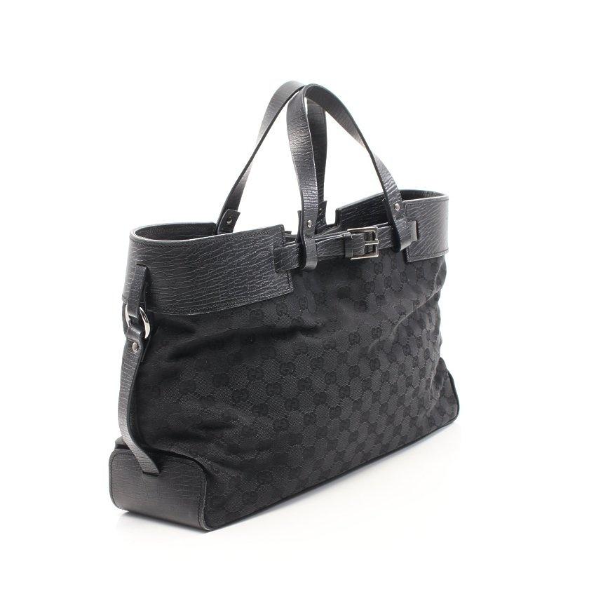 絶対一番安い グッチ Gucci Ggキャンバス トートバッグ キャンバス レザー ブラック レディース 中古 限定価格セール Tellosystems Com