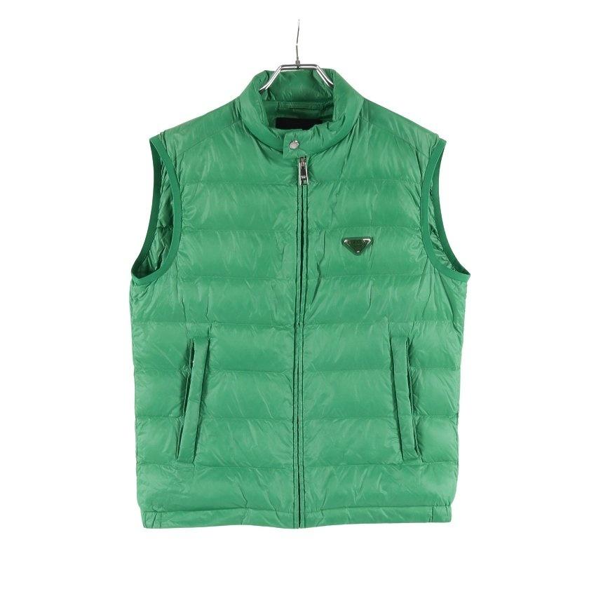 独特な 送料無料 プラダ 正規品 送料無料 プラダ 中古 メンズ Acs1 三角プレート グリーン ダウンベスト Prada ジャケット Smssvg Org