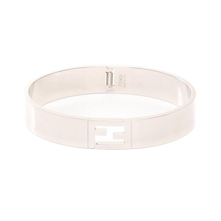 正規店仕入れの フェンディ Fendi Forever Fendi バングル ブレスレット シルバー 7aj196 メンズ 中古 柔らかい Uni Labs Com
