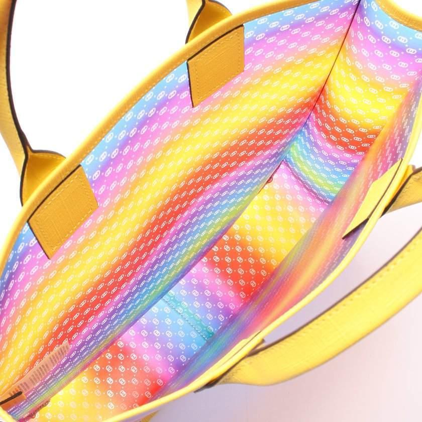 在庫限りッ アウトレット グッチ Gucci グッチチルドレンズ マイクロgg トートバッグ ビニール レザー イエローマルチカラー キッズ レディース 中古 日本未入荷 入手困難 Www Skylanceronline Com