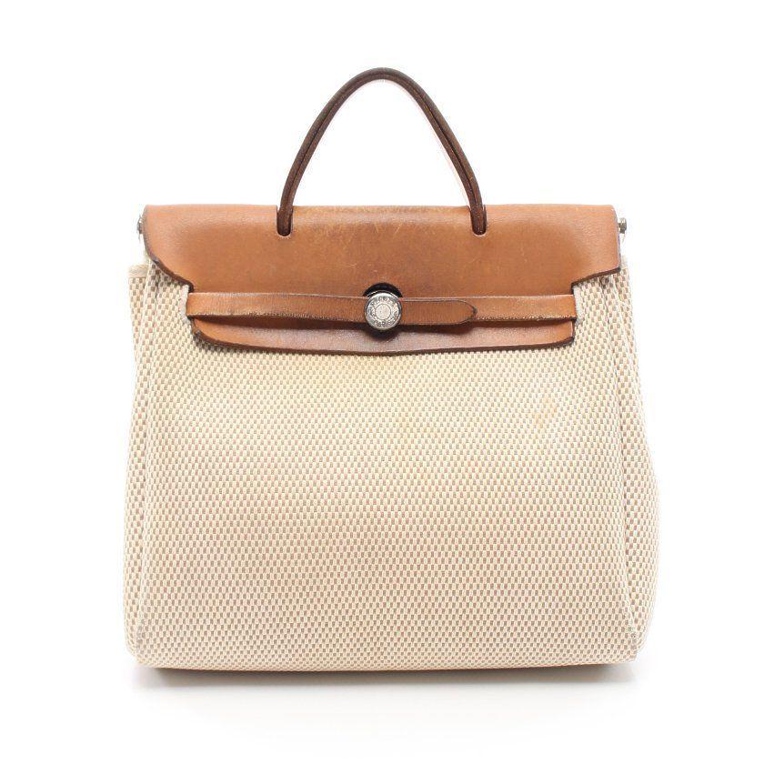 高い素材 エルメス Hermes エールバッグ アド Pm バックパック リュックサック トワルアッシュ レザー ベージュ ブラウン シルバー金具 G刻印 レディース 中古 正規販売代理店 Vmplegal Com