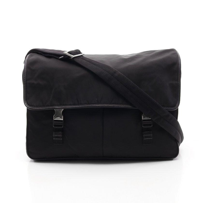 大人の上質 正規品 送料無料 プラダ 中古 メンズ V165 ブラック レザー ナイロン ショルダーバッグ メッセンジャーバッグ Viaggio Prada プラダ ショルダーバッグ バッグ Www Nepalmountaintrekkers Com