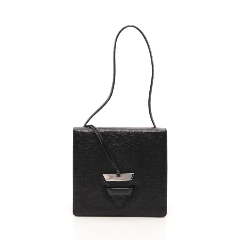 激安特価 ロエベ Loewe バルセロナ ショルダーバッグ レザー ブラック レディース 中古 数量限定 Toscelikspecialsteel Com