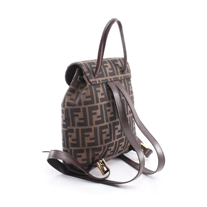 Rakuten フェンディ Fendi ズッカ バックパック リュックサック ナイロンキャンバス レザー ブラウン ブラック レディース 中古 限定製作 Teslaimagem Com Br