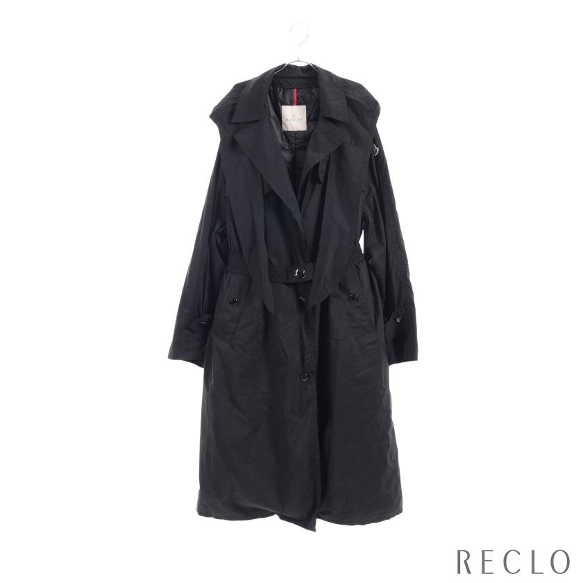 激安 新作 中古 レディース 1d503 ダウンライナー付き ブラック コート ロング Vermeil Moncler モンクレール コート モンクレール 正規品 送料無料 コート アウター Meorboston Org