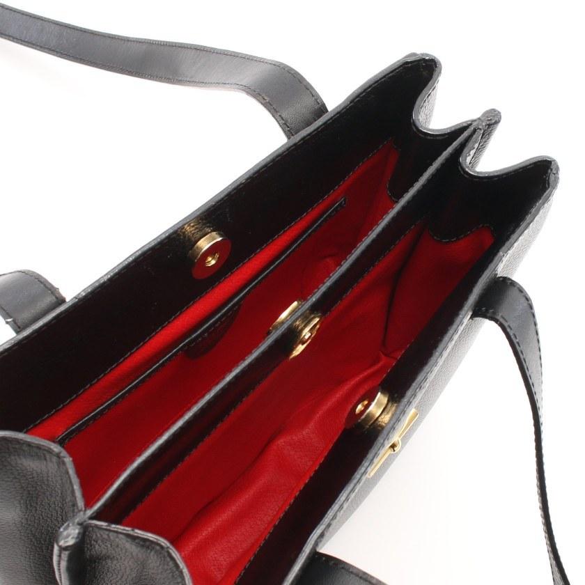 セリーヌ CELINE ショルダーバッグ レザー ブラック サークルロゴ ...