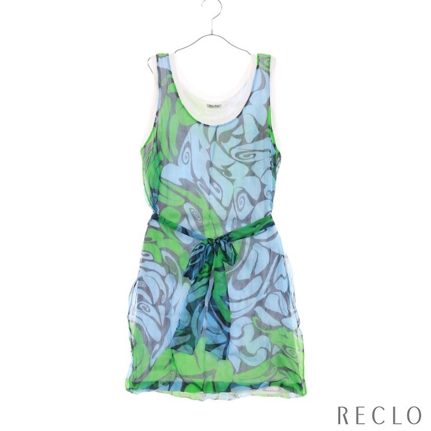 ミュウミュウ Miu Miu ワンピース シルク ライトブルー マルチカラー レディース 中古 7491 Recloヤフーショップ 通販 Yahoo ショッピング