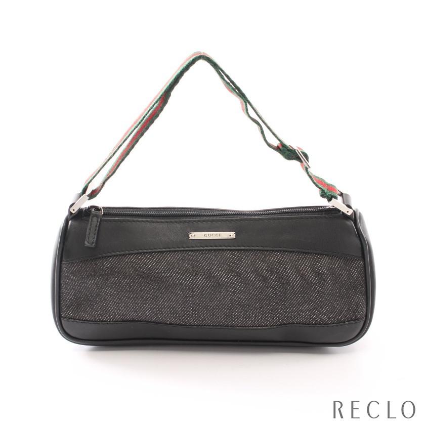 グッチ Gucci シェリーライン アクセサリーポーチ ハンドバッグ ファッション レディース キャンバス レザー ダークグレー レディースファッション 9 ブラック マルチカラー Recloヤフーショップ レディース 中古