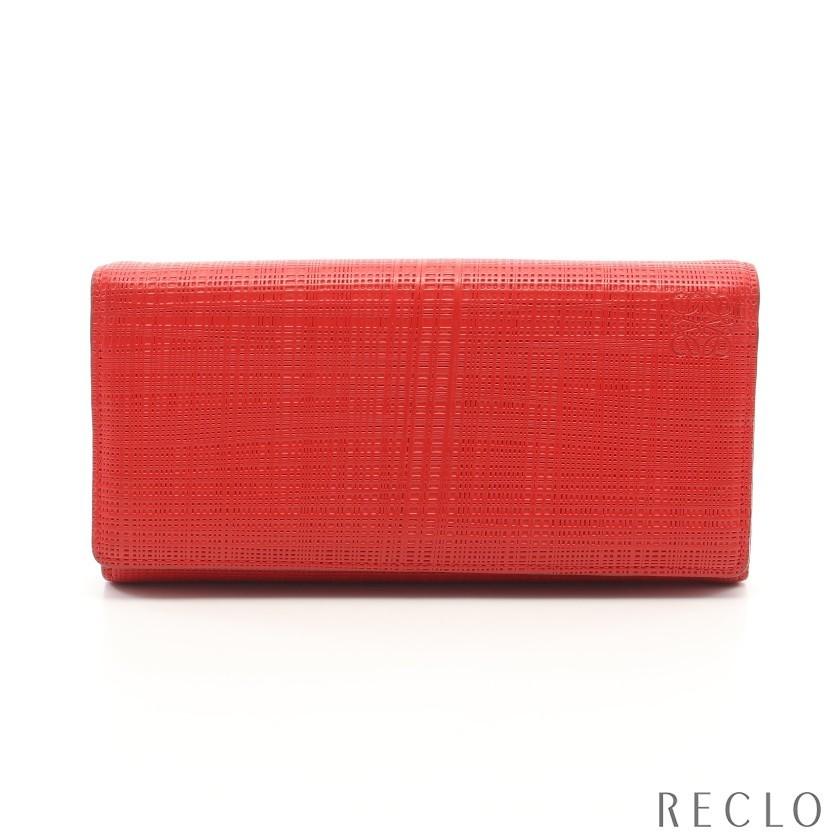 ロエベ Loewe リネン ファッション コンチネンタル ウォレット 二つ折り長財布 中古 101 K98 レザー 中古