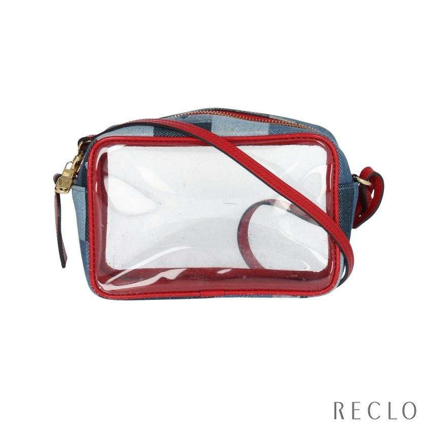 ルイ ヴィトン ビーチポーチ モノグラムデニム ショルダーバッグ 古着 7581 ルイ デニム Pvc レザー タグチャーム付き デニム ショルダーバッグ レディース インディゴブルー レッド Recloヤフーショップ M マルチカラー 7581 オンライン超特価