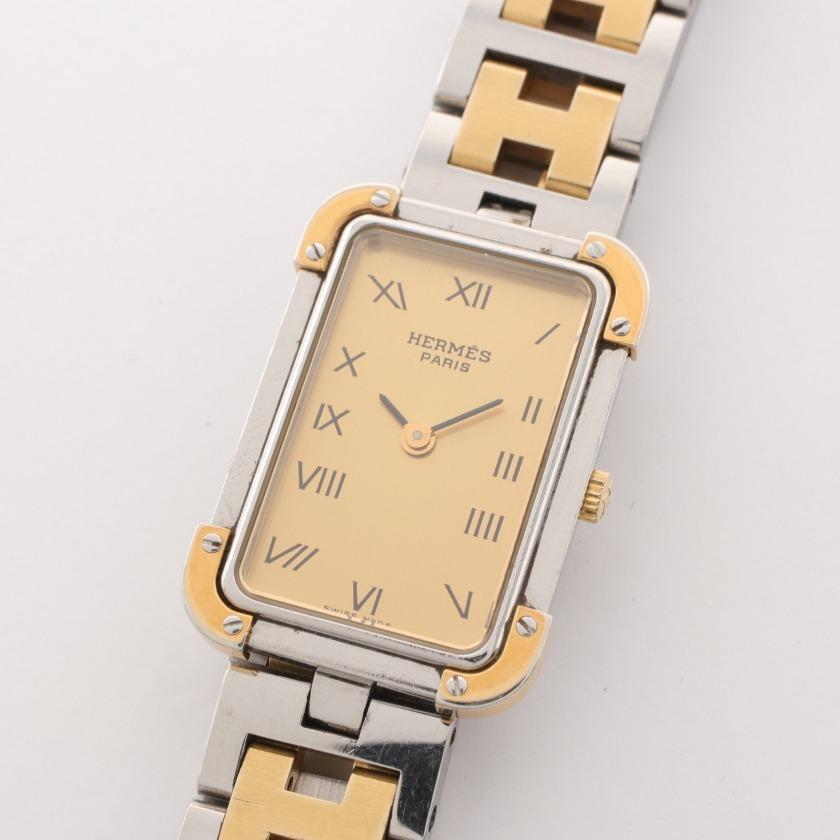 超ポイントアップ祭 HERMES エルメス クロアジュール 腕時計 シルバー