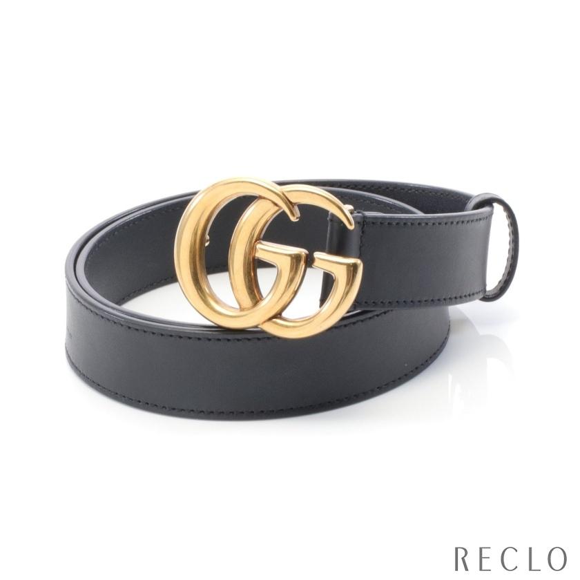 グッチ Gucci Ggマーモント ベルト レザー ブラック ゴールド金具 レディース 中古 7675 Recloヤフーショップ 通販 Yahoo ショッピング