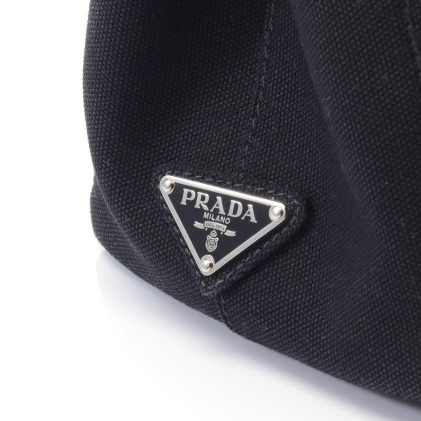 総合通販サイト PRADA カナパ　ブラック　ロゴ　レディース プラダ ハンドバッグ