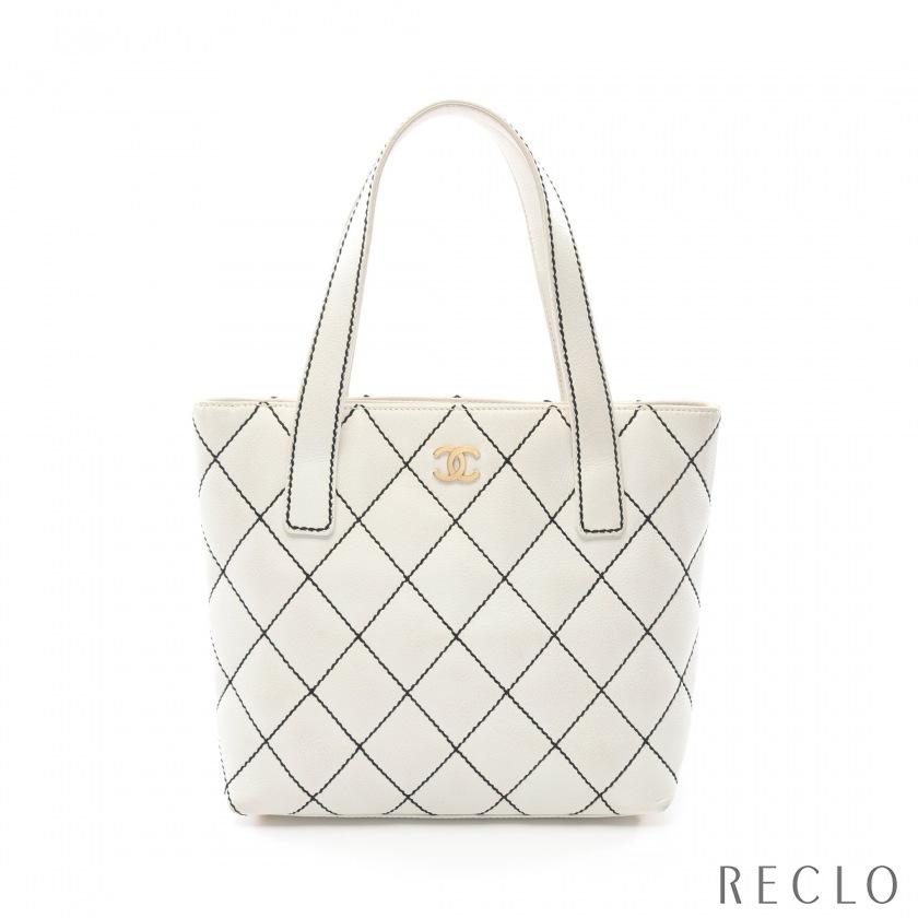 シャネル CHANEL ワイルドステッチ ハンドバッグ トートバッグ レザー  