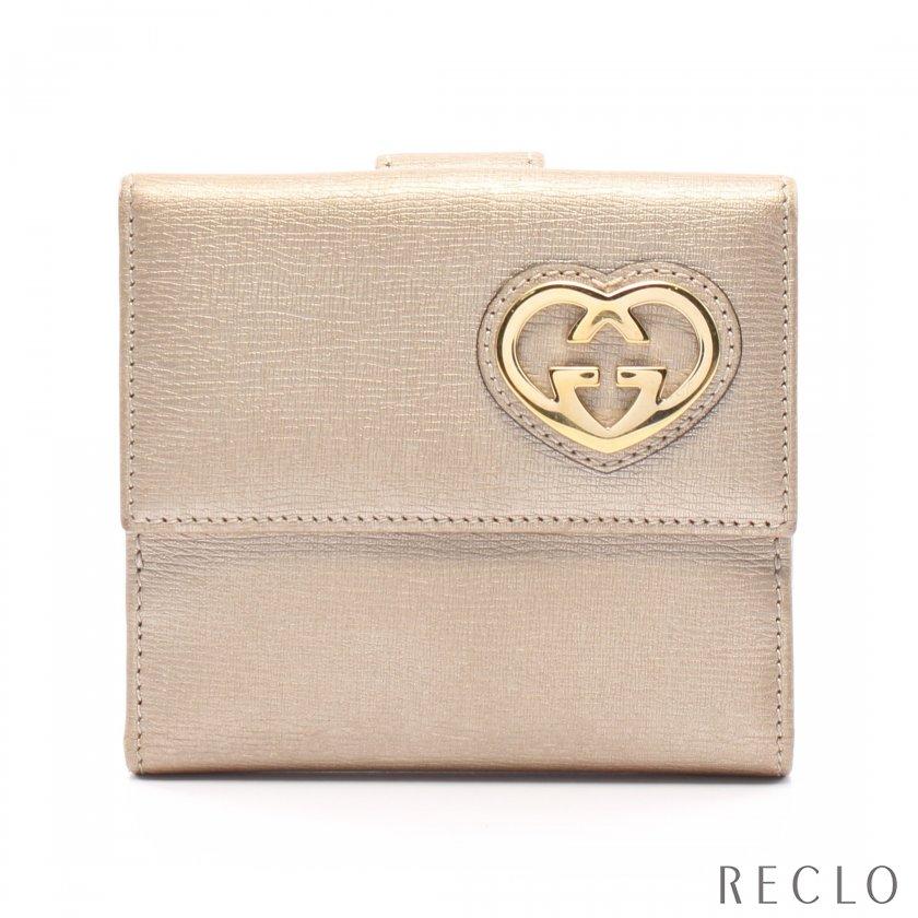 グッチ GUCCI ラブリーハート Wホック財布 二つ折り財布 レザー